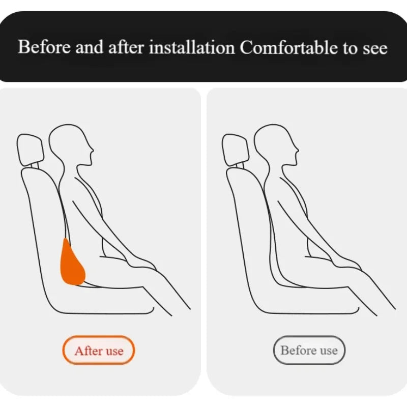 Car Seat Memory Foam Lumbar Support Pillow – Breathable Back Protector for Car & Office Chair