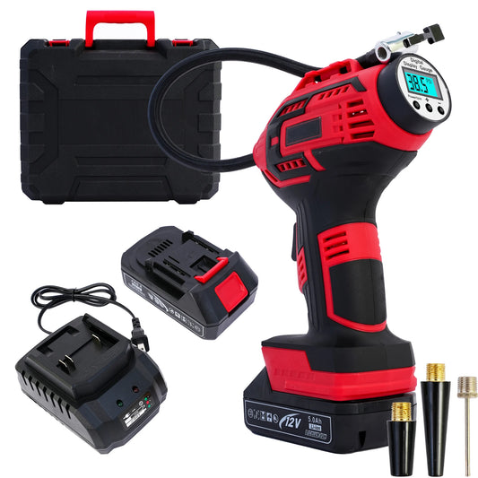 Air Compressor 20V Car Tire Inflator Air Pump Portable 12V Car Adapter Digital Display for Car Motorcycle Bicycle Tires Balls