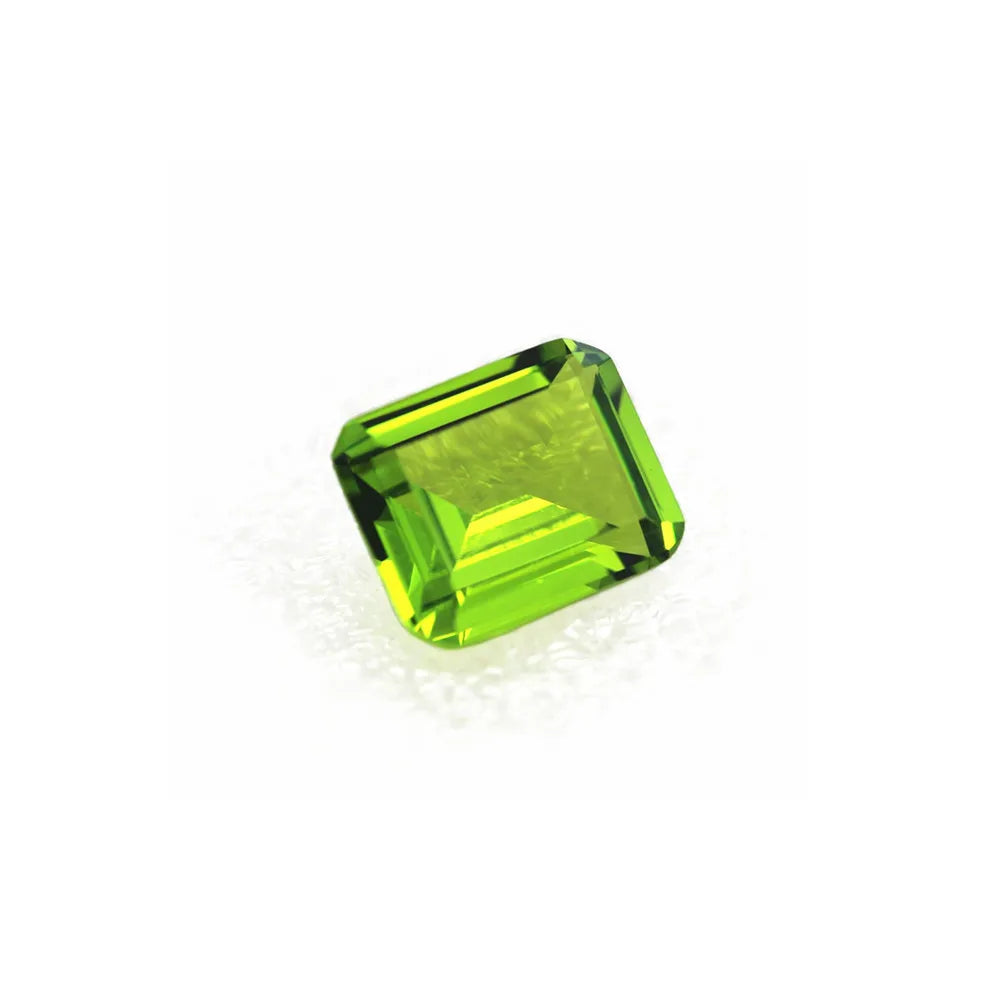 Peridot Rectangle Faceted Gemstone Emerald Cut Peridot Gem 10X12mm