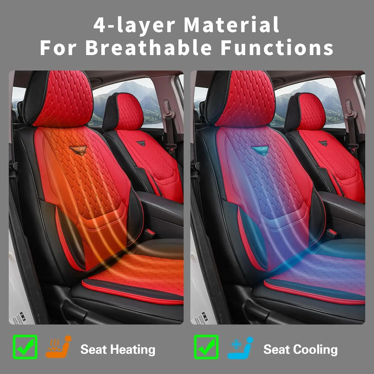 EKR Universal Car Seat Covers 5 Seats Full Set For Toyota Honda Lexus Ford Kia Hyundai Audi Waterproof Leather Auto Seat Protection All-Season Universal Fit Most Car Sedan SUV Car Accessories