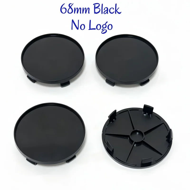New 4pcs/Set No Logo 48mm 50mm 56mm 60mm 65mm 68mm Rim Blank Base Black Silver Tire Hub Caps External Refit Car Styling Accessor