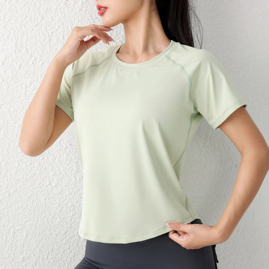 Women's Sport Short Sleeve T-Shirt Summer New Loose Quick Dry Breathable Mesh Yoga Fitness Top OutdoorWear ﻿