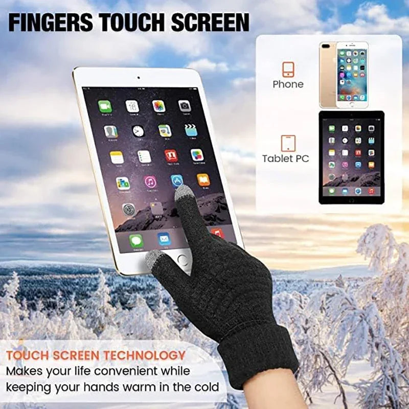 Unisex Thick Touchscreen Winter Gloves - Elastic Cuff Lined Gloves - photo 4