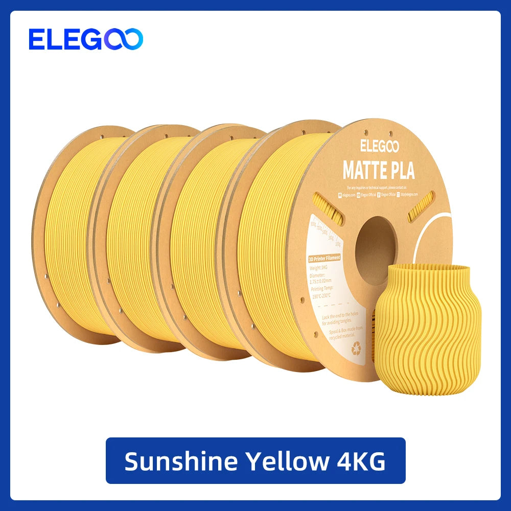 ELEGOO Matte PLA Filament 1KG,1.75mm FDM 3D Printer Filament Dimensional Accuracy +/- 0.02mm, 1kg Carboard Spool (2.2lbs)