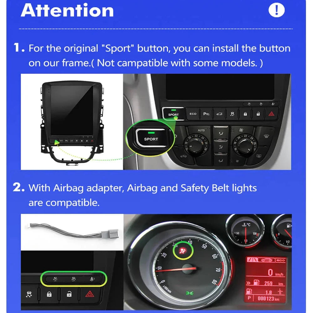 9.7" Android Car Stereo for Opel Astra J & Verano, Vauxhall (2007–2014) — CarPlay, GPS, 4G, Bluetooth