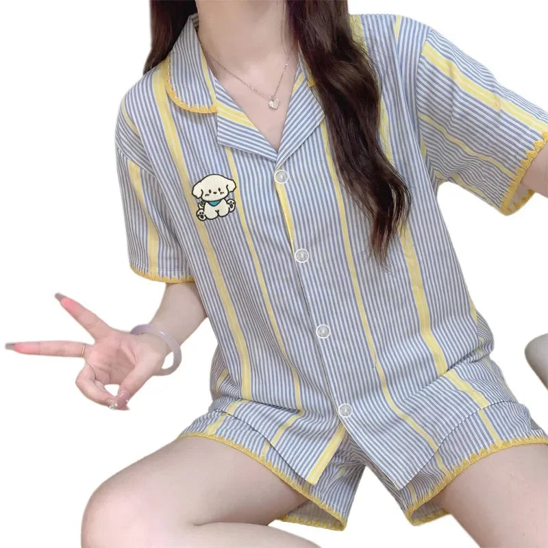 Cartoon Dog Embroidery Women's 2-Piece Pajama Set – photo 4