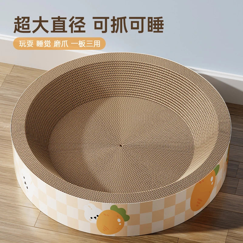 Round Cat Scratching Bed - Scratcher & Nap Spot in One – photo 2