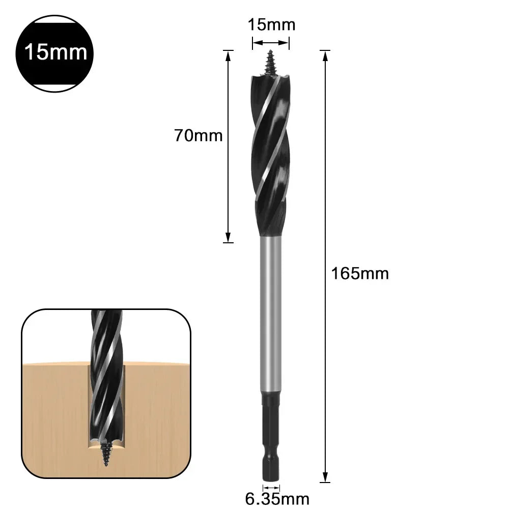 Hole Opener 10-35mm 1/4'' Hex Shank Twist Drill Bit, Reamer Auger Carpenter Joiner broca Drill Bits for Wood  Woodworking Tools