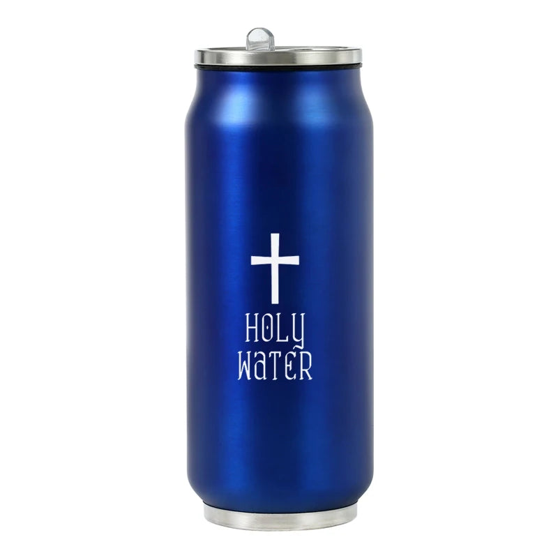 500ML 304 Stainless Steel Cola Can Thermos Custom LOGO Vacuum Cup Flask Portable Double Layers Straw Cup Water Bottle Mug