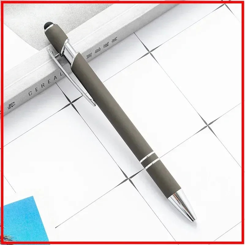 50pcs Light Metal Ballpoint Pen Touch Screen Pen Office School Advertising Pen Custom Logo Text Engraving Laser Engraving