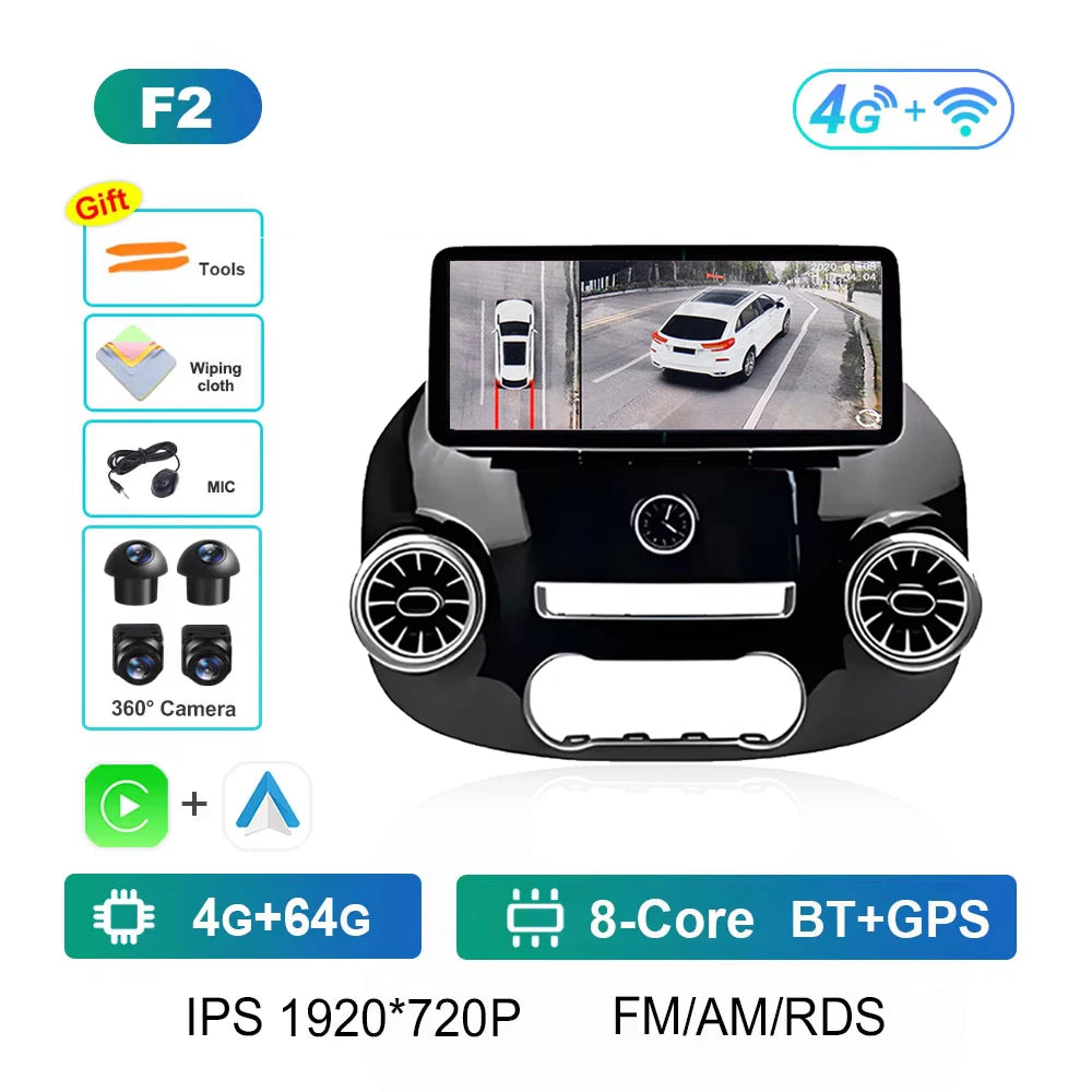 Smart System Android 14 for Mercedes Benz Vito W447 2014 - 2022 Car Video Radio Multimedia Player Cooling fan Bluetooth