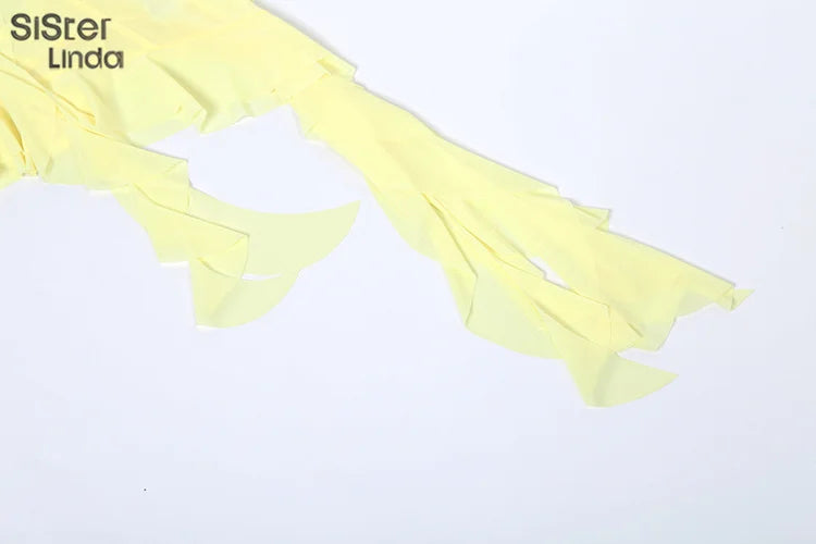 High Quality Women's Sexy Suspender Top Popular In Spring And Summer 2026 Low Cut Backless Yellow Flower Decorated Women's Top