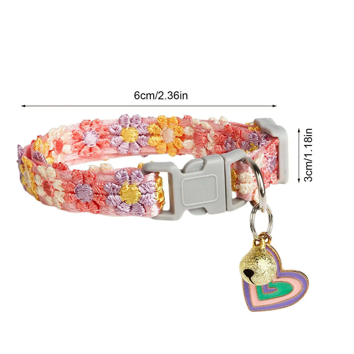 Cute Cat Collar Soft Cute Lace Embroidery Adjustable Lead with Bell Summer Cat Collar for Daily Home Yard Camping Indoor Spring