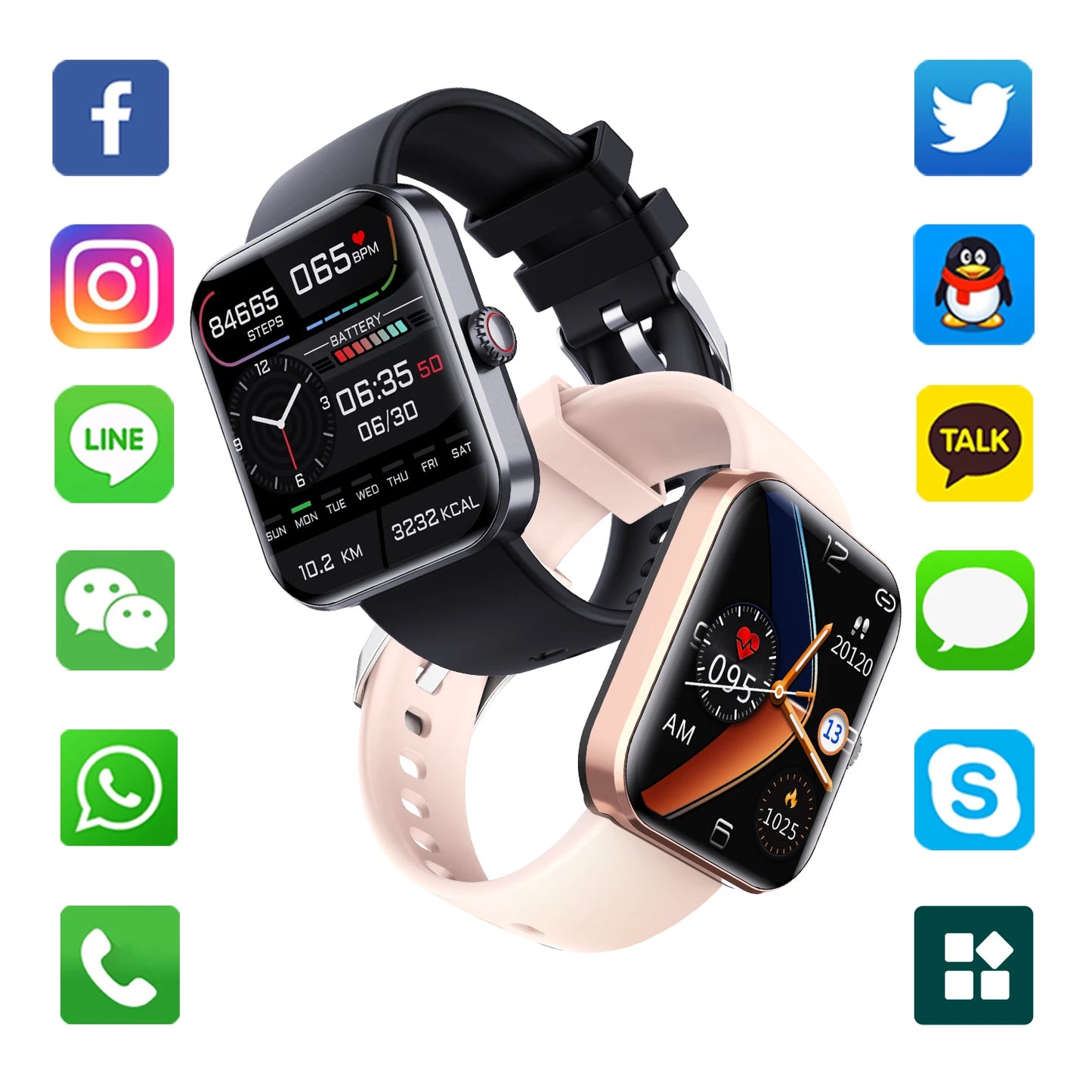 1.91" Fitness Smart Watch — Activity & Wellness Tracking, Waterproof