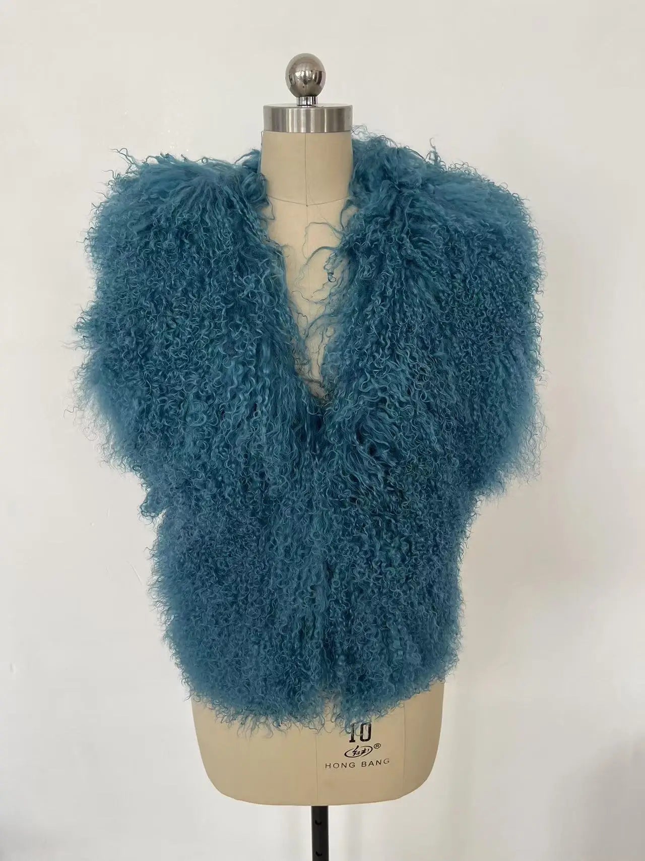 Fluffy Luxury  Real Mongolian Fur Halter Vests Women Solid Deep V-Neck Backless Bandage Sleeveless Jackets Top Outerwear Coat