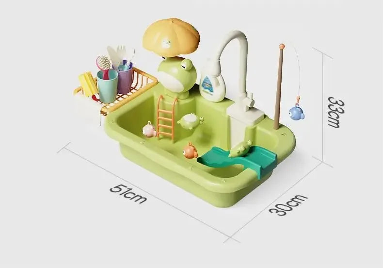 Kids Play Kitchen Sink Toy with Running Water and Fishing Game - photo 6