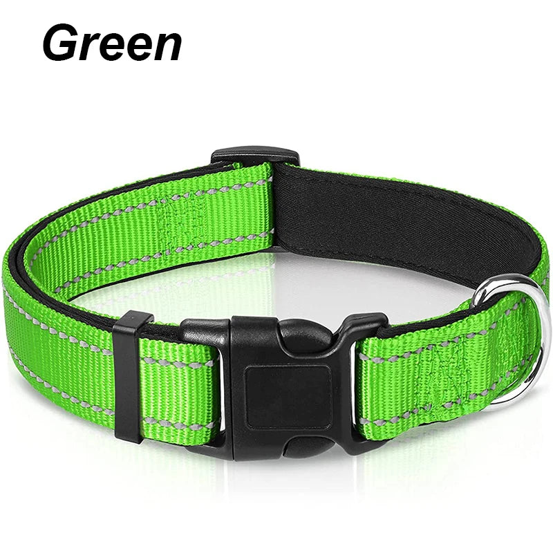 Soft Neoprene Padded Reflective Collar - Large Dogs