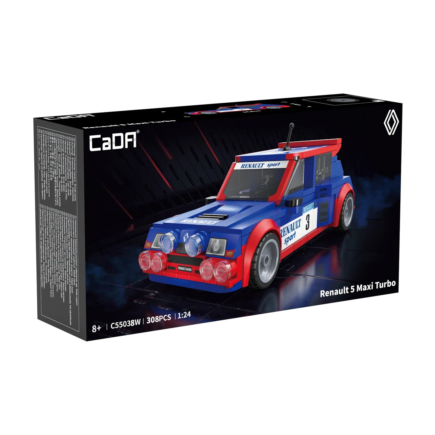 Cada 1:24 Building Block Maxi Turbo Car Set Renault Super Sports Car Retro Car Bricks Birthday Christmas Gift for Adult Boys