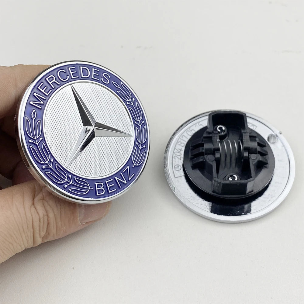 1pcs 57mm Car Front Hood Emblem Badge Bonnet Car Accessories For Mercedes Benz W204 W205 W212 W213 W221 W177 W246 GLA GLC CLA