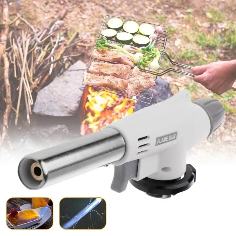 Outdoor Butane Burner Flame Gas Torch for Camping Barbecue Baking Metal Welding Heater Lighter Flame Gun for Cooking