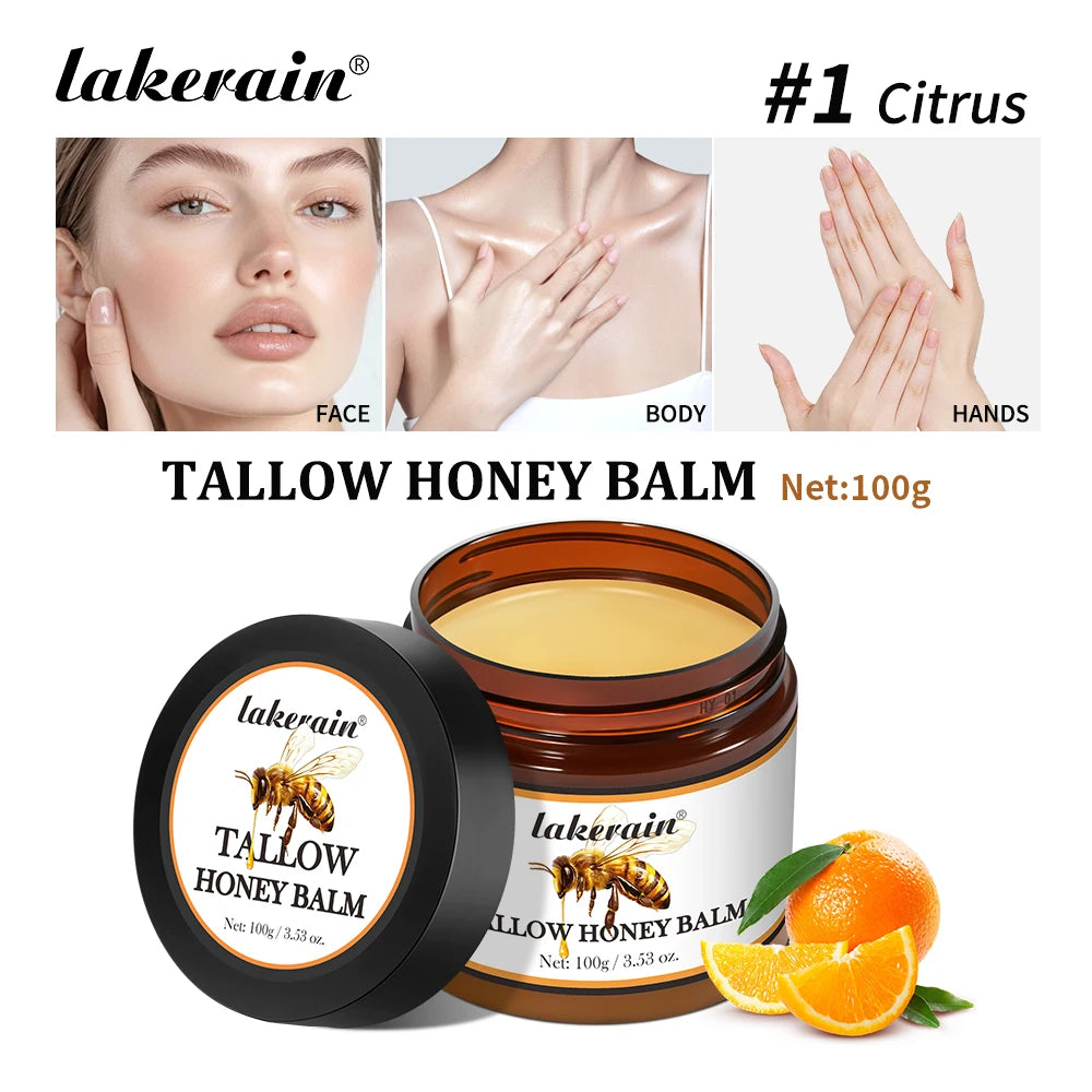 Tallow & Honey Balm for Dry, Itchy Skin - Moisturizing Face & Body Cream