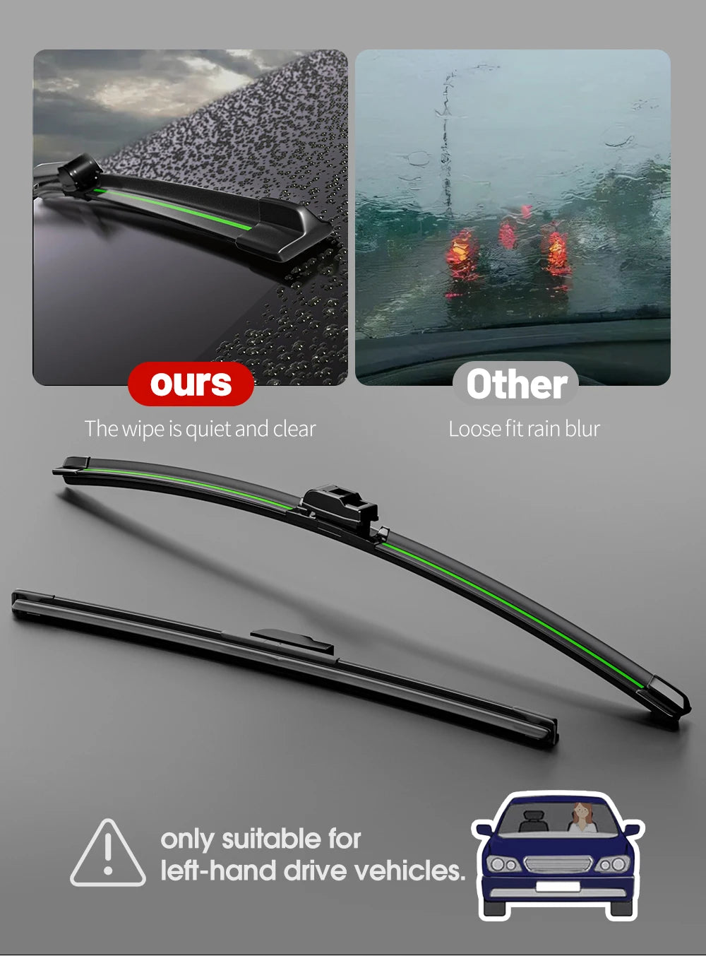 Front Windshield Wiper Blades for Ford F-150 2009–2020 (2-Pack)