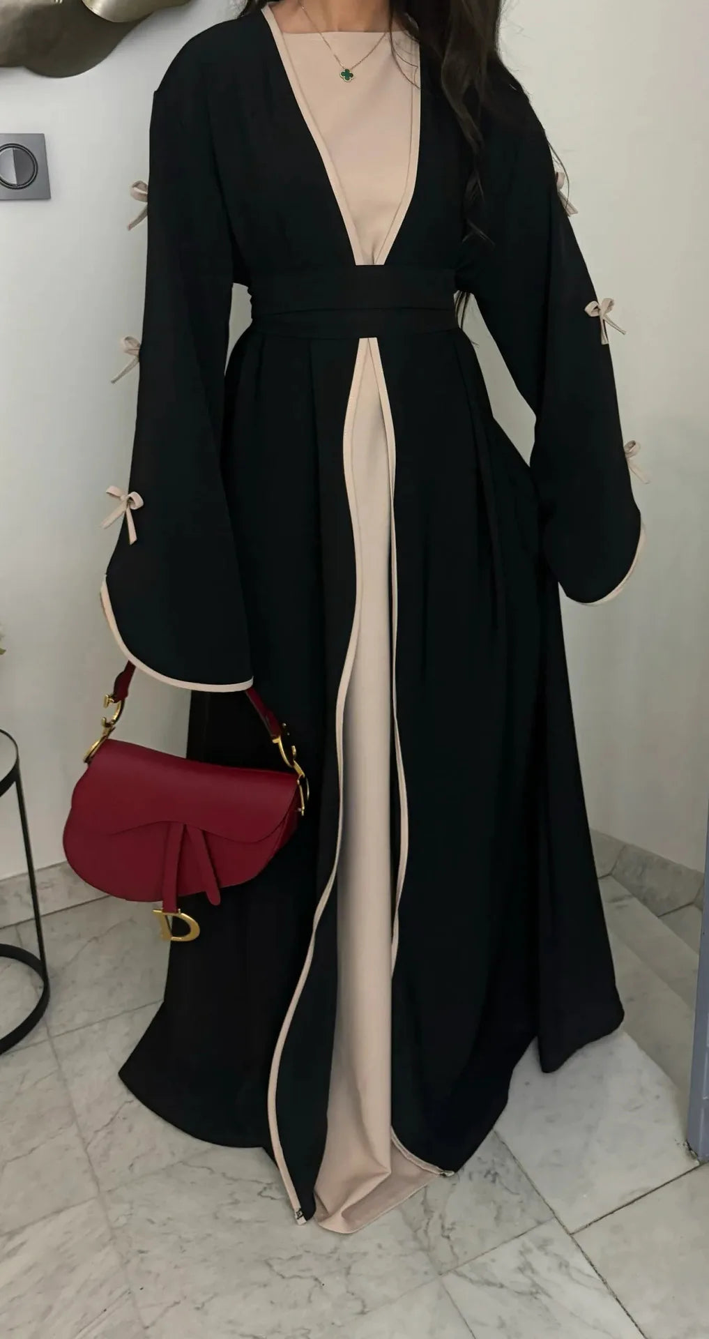 Eid Bow Abaya Women Cardigan Dress Muslim Party Caftan Robe Jalabiya Morocco Dubai Kaftan Islam Vestidos Largos Ramadan 2026