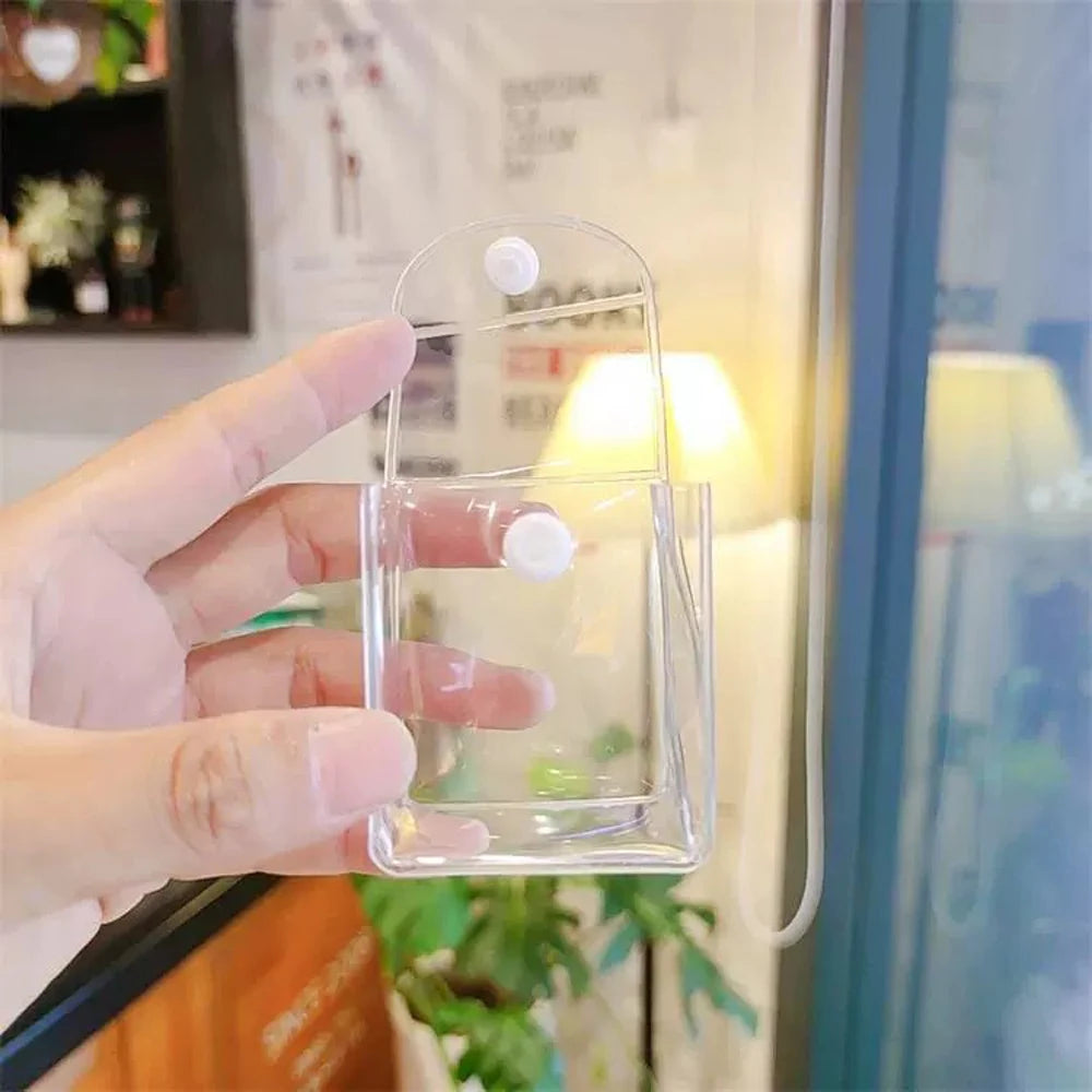 Transparent PVC Square Mini Coin Purses Case Clear Small Key Wallets Pouch Women Kids Girls Lipstick Earphone Coin Storage Bags
