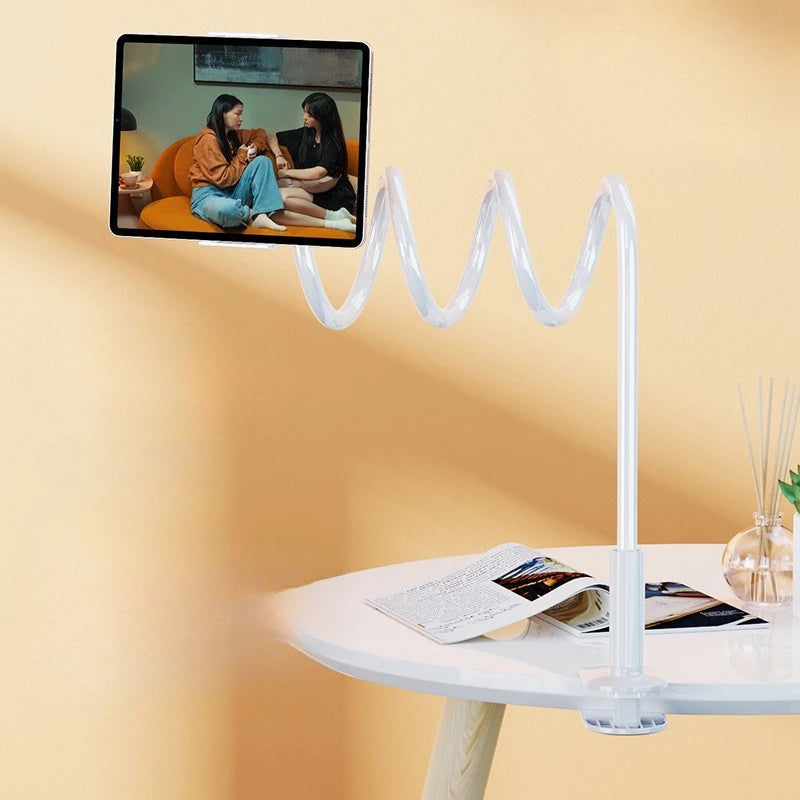 Flexible Lazy Phone & Tablet Stand – Adjustable Desk & Bedside Holder for iPhone, iPad & More | Black / White