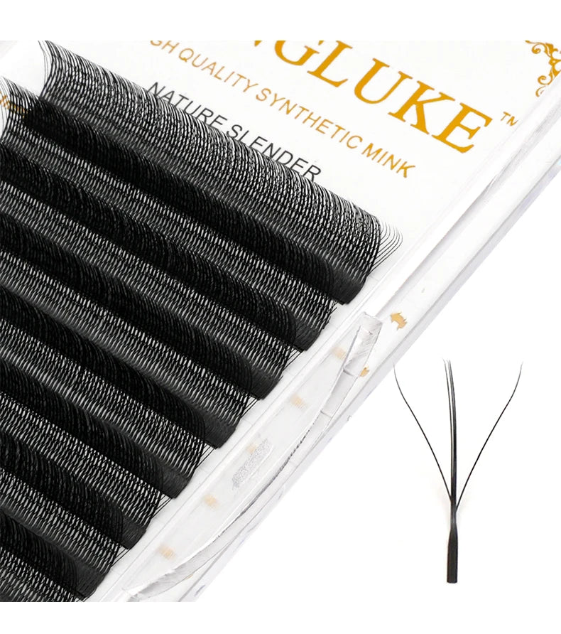 MENGLUKE 3D W Shaped Bloom Automatic Flowering Premade Fans Eyelashes Extensions Natural Soft Light High Idividual Lashes