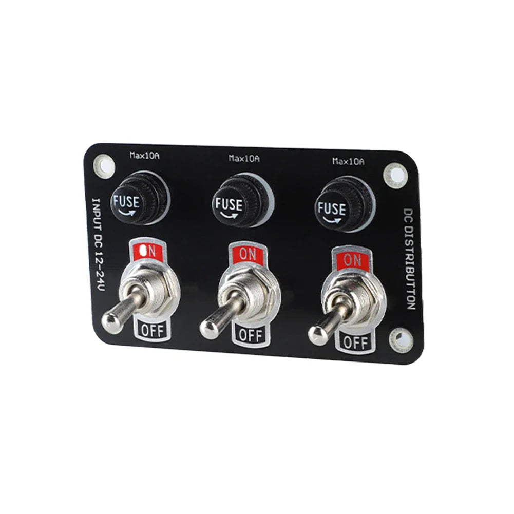 3/6 Gang Toggle Switch Panel On/Off Rocker Toggle Switch with 10A Fuse Racing Cars RV Camper Marine Boat Yacht 12V/24V Switches
