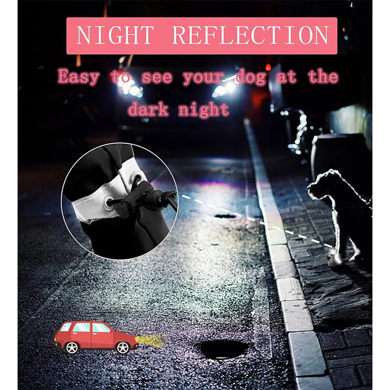 Comfort Dog Shoes, Soft Breathable Lining & Non-Slip Sole, Adjustable Strap for Secure Fit, for Daily Walk Travel, 4PCS