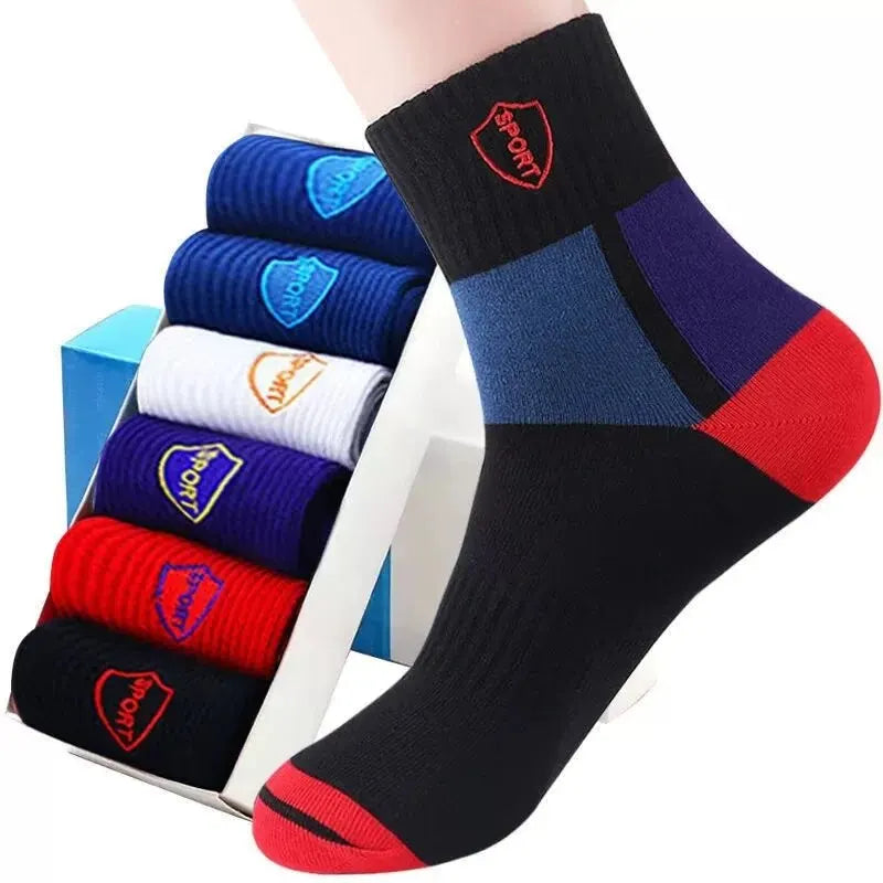 Men's Cotton Blend Crew Socks, 5 Pairs