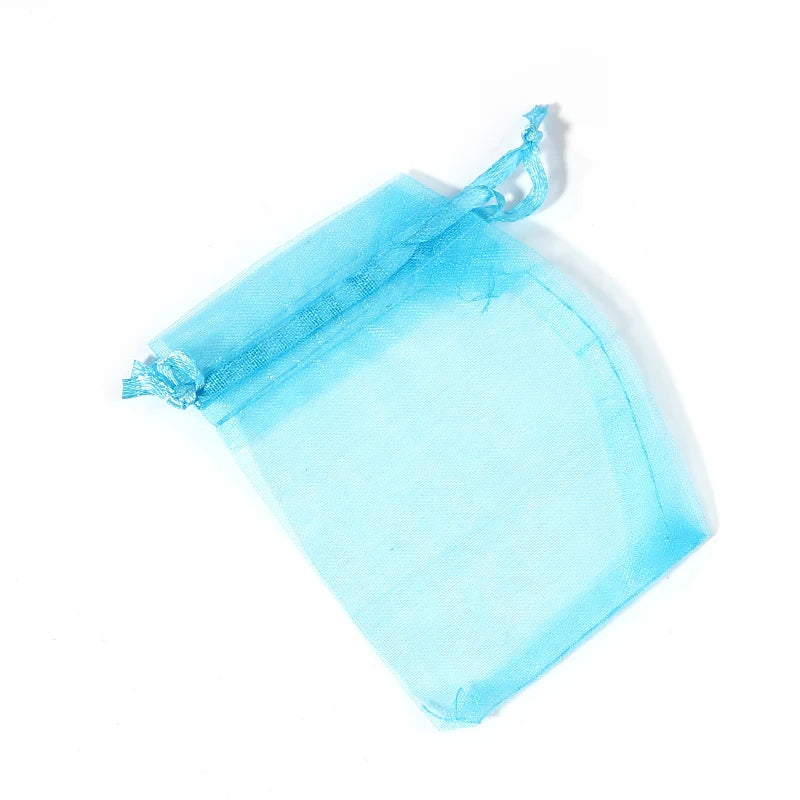 10pcs Organza Gift Bags – Sheer Tulle Mesh Pouches for Wedding Favors, Candy, Jewelry & Party Packaging | Solid Color