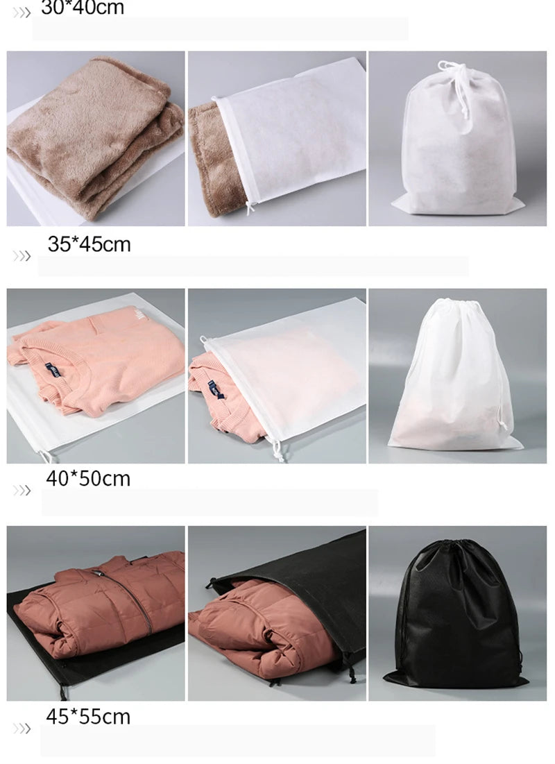 StoBag Non-woven Drawstring Bags Shoe Clothes Storage Fabric Portable Reusable Travel Organizer Pouches Custom Logo(Extra Fee)