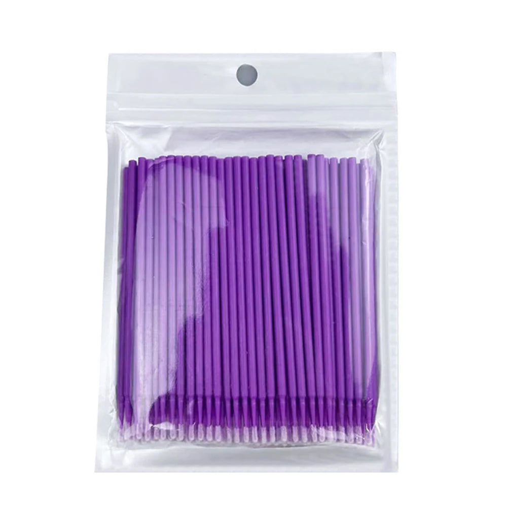 MMAlto 100pcs Eyelash Cleaning Microbrushes – Micro Cotton Swab Makeup Remover & Lash Extension Cleaning Tool | 14 Colors
