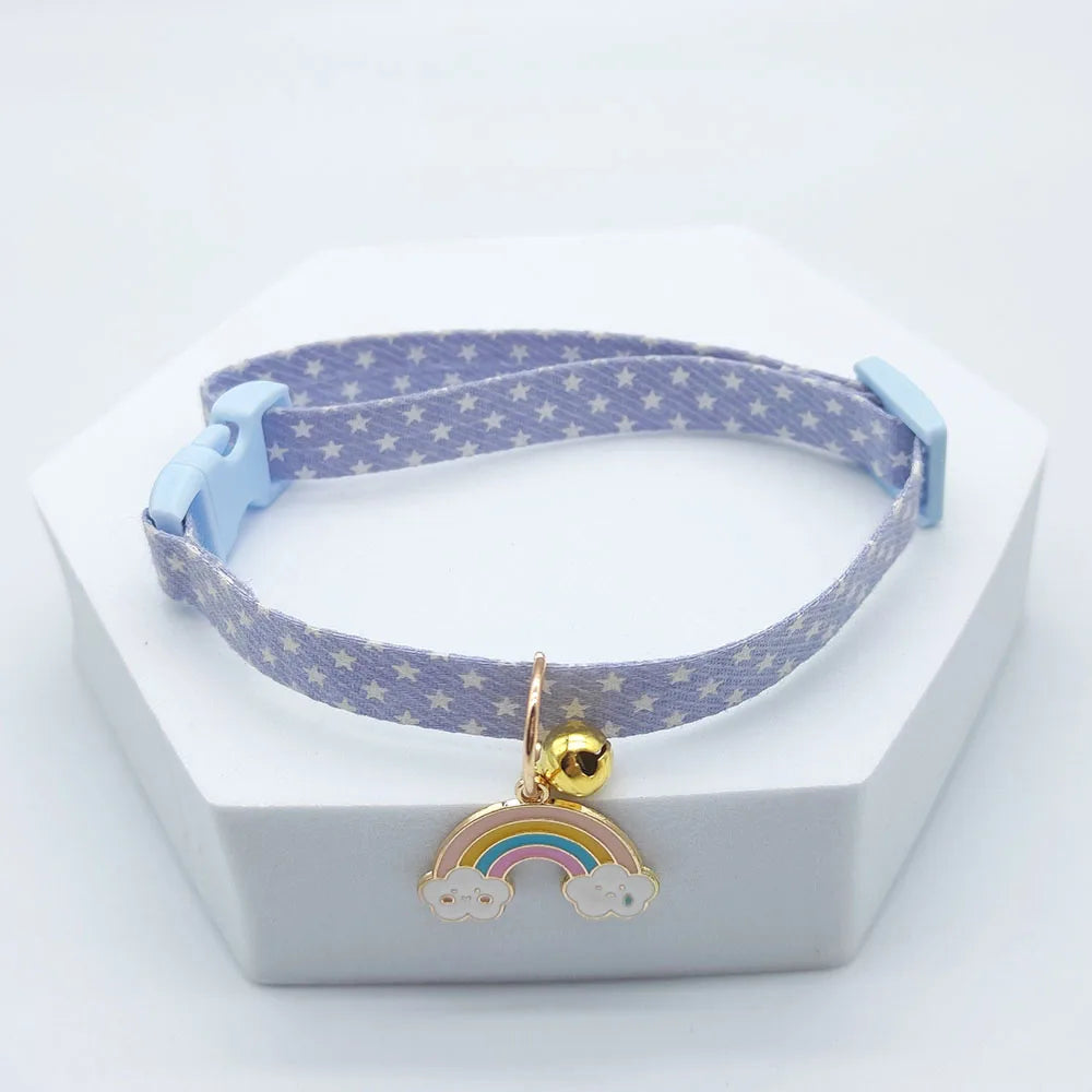 New Adjustable Pet Collar With Bell Small Dog Necklace With Cute Pendant Cat Grooming Neck Accessories Puppy Supplies
