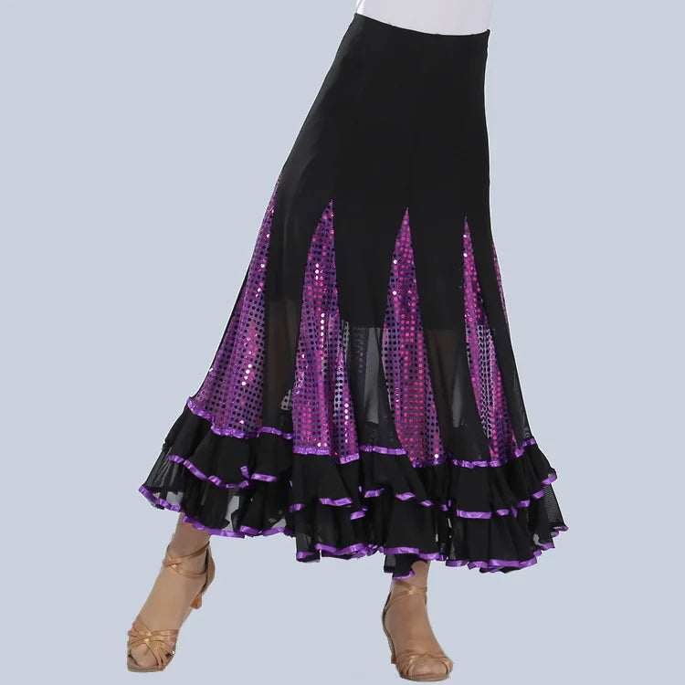 Women's sequin big swing long ballroom dress