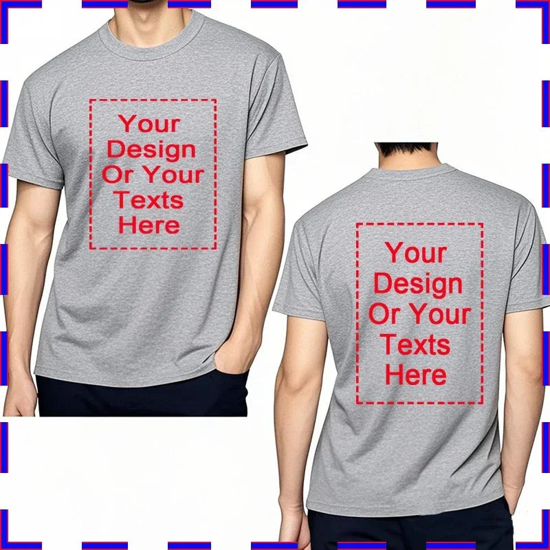 Men's Customizable T-Shirt Crew Neck Comfortable Stylish Fit Personalized Perfect for Men's Designs or Messages Custom T Shirt