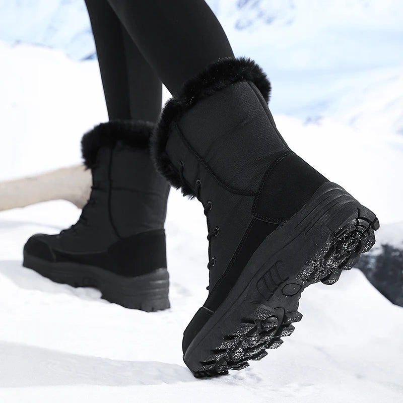 Women's Fleece Lined Mid-Calf Snow Boots - Thick High-Top Winter Boots - photo 6