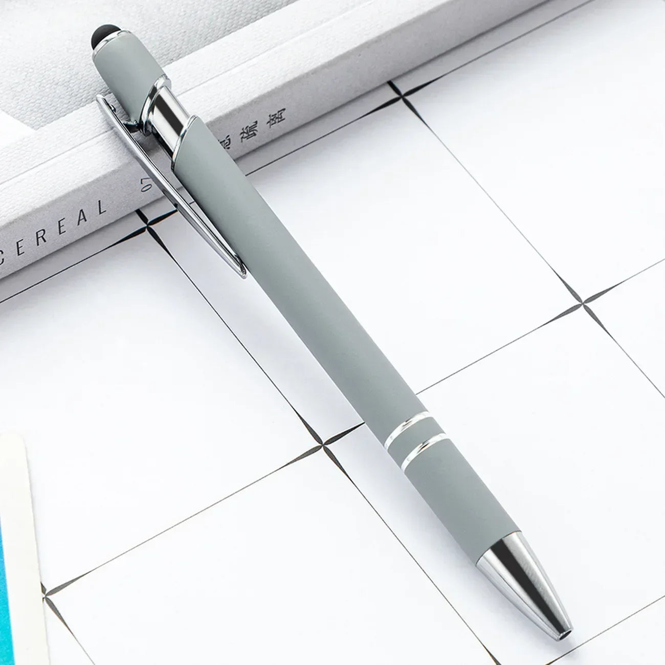 20-200 Pcs Custom Logo Metal Ballpoint Pen Text Engraving Touch Screen Advertising Pen Office School Private Customization Gift