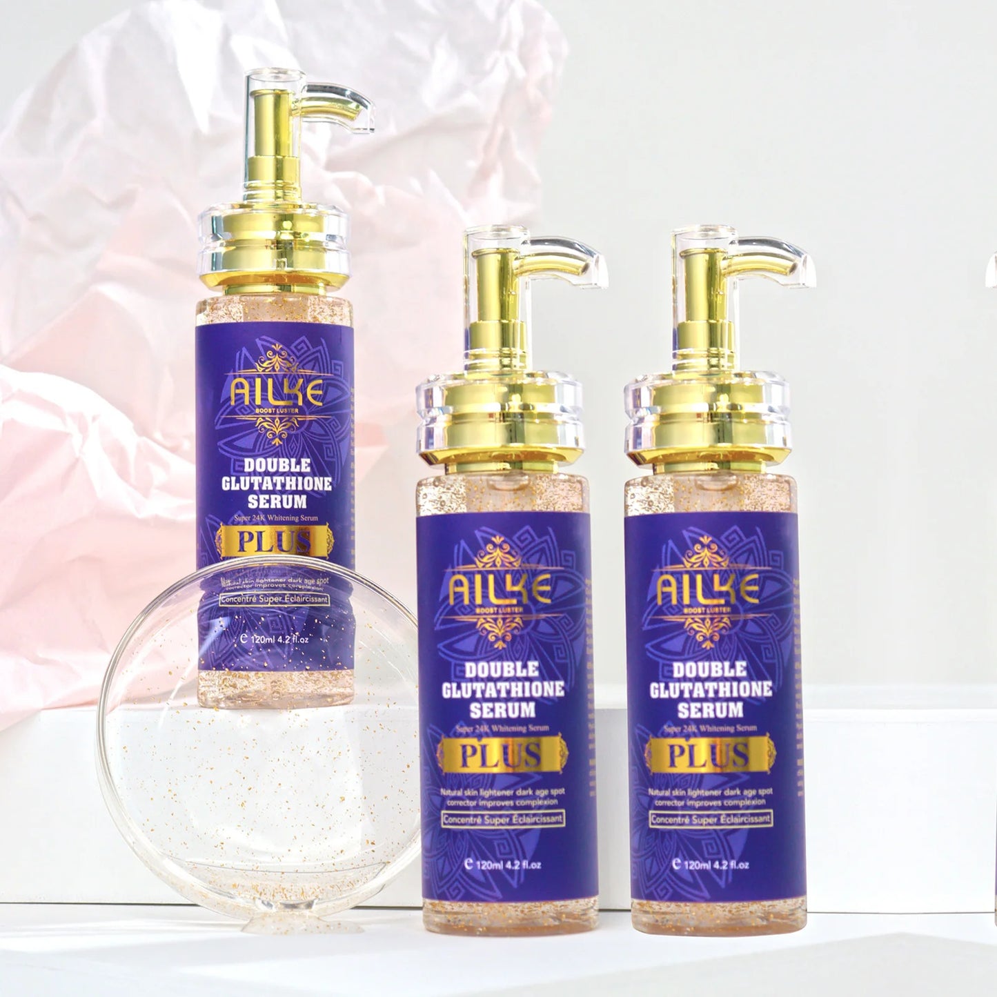 AILKE Skin Lightening Serum for Face and Body, with Double Glutathione, Day And Night Brightening Serum, Support Private Label