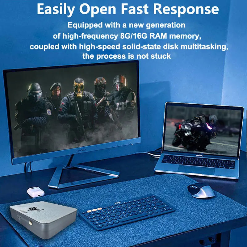 AK1 Pro Dual-System Mini PC Console — i5 CPU, 8GB RAM, 60+ Emulators, TV Console