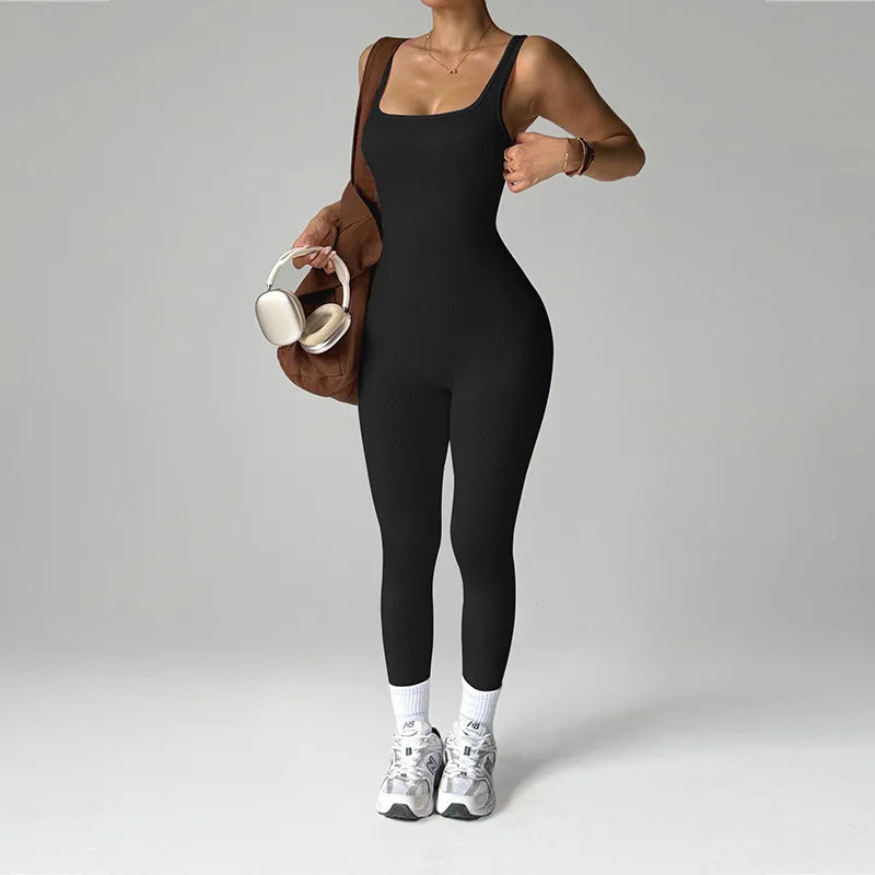 Women's Seamless Fitness Jumpsuit — Hip-Lift Workout Bodysuit