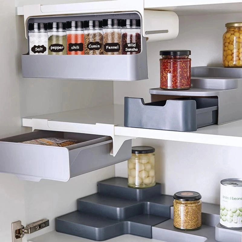 Self-Adhesive Under-Shelf Spice Rack - Wall-Mounted Seasoning Holder - photo 3