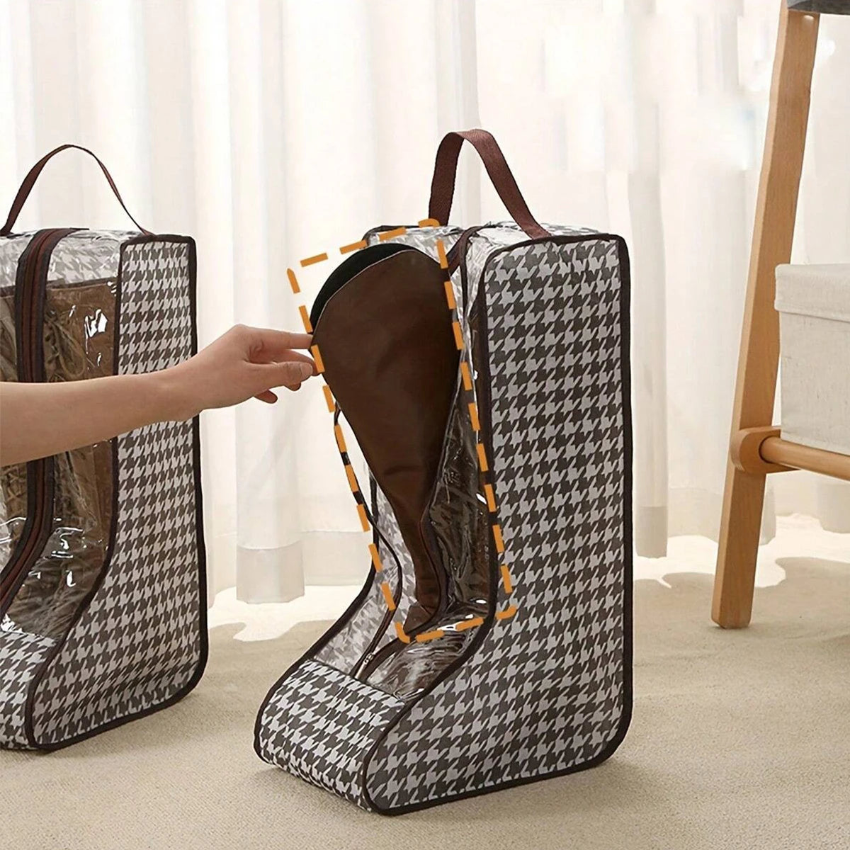1/2/3/4 Pieces Of Thousand Bird Grid Shoe Storage Bag Transparent Dustproof And Moisture-proof Shoe Boot Protective Cover