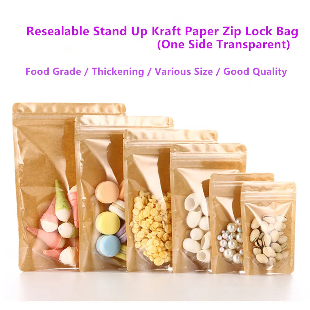 100pcs Aluminum Foil Zip Lock Bags – Food Grade Silvery Mylar Resealable Pouches for Snacks, Herbs & Gift Packaging