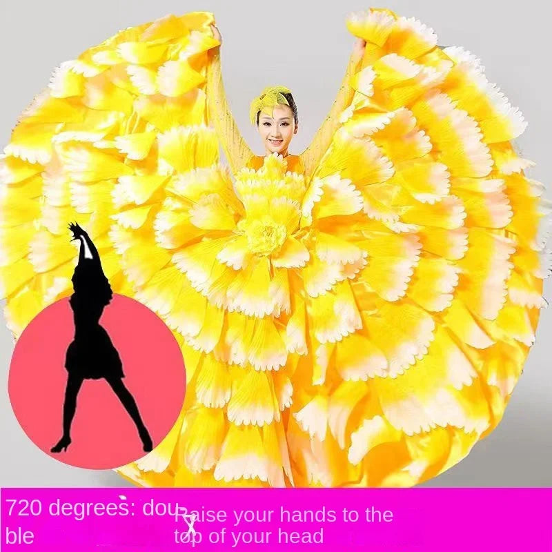 Women's big swing petal flamenco dress