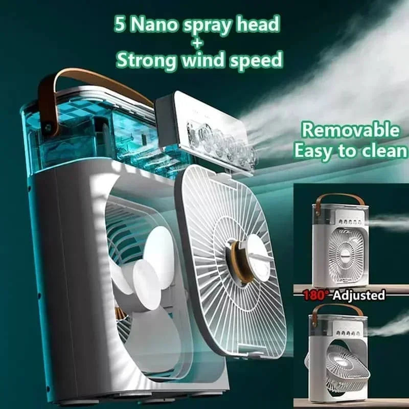 3-in-1 Personal Air Cooler – Portable Evaporative Fan, Humidifier & LED Night Light