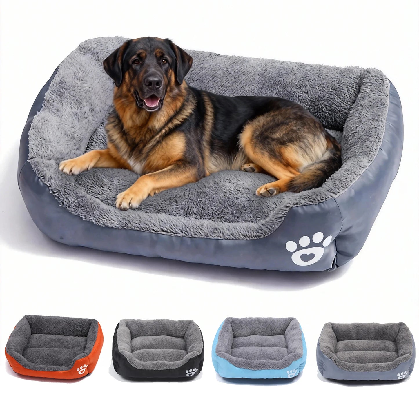 Soft Square Dog & Cat Bed — Washable Elastic Pet Sofa Cushion
